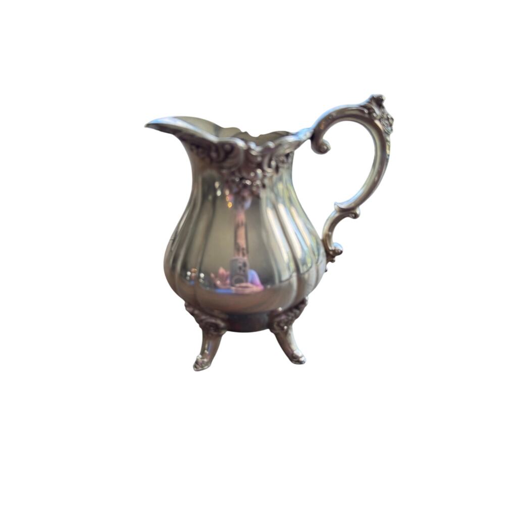 Vintage Wallace Baroque Silverplate Creamer 284 Ornate Rococo Style Footed - Picture 7 of 9